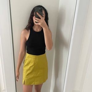 Citron Yellow Denim Mini Skirt (NEW)